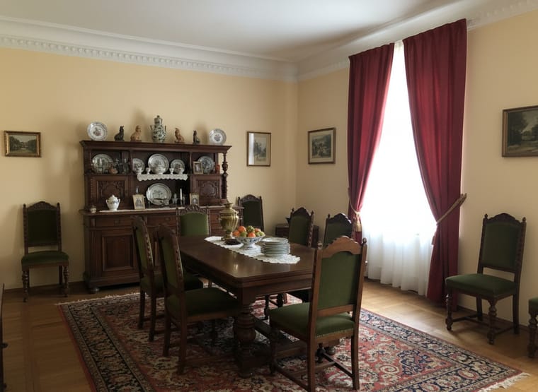 Altes Esszimmer voll möbliert