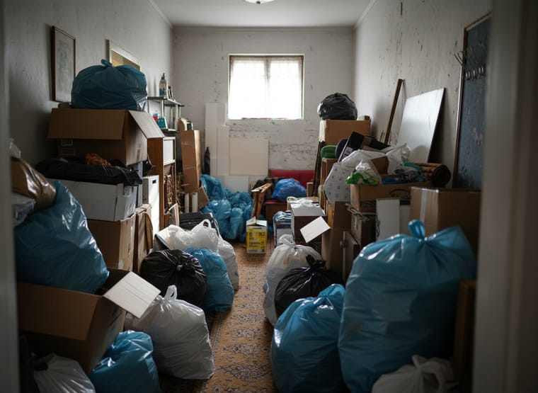 Vermüllter Wohnungsflur