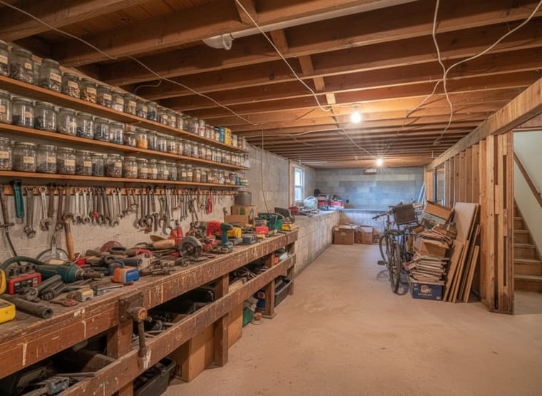 Alte Hobby-Werkstatt im Keller